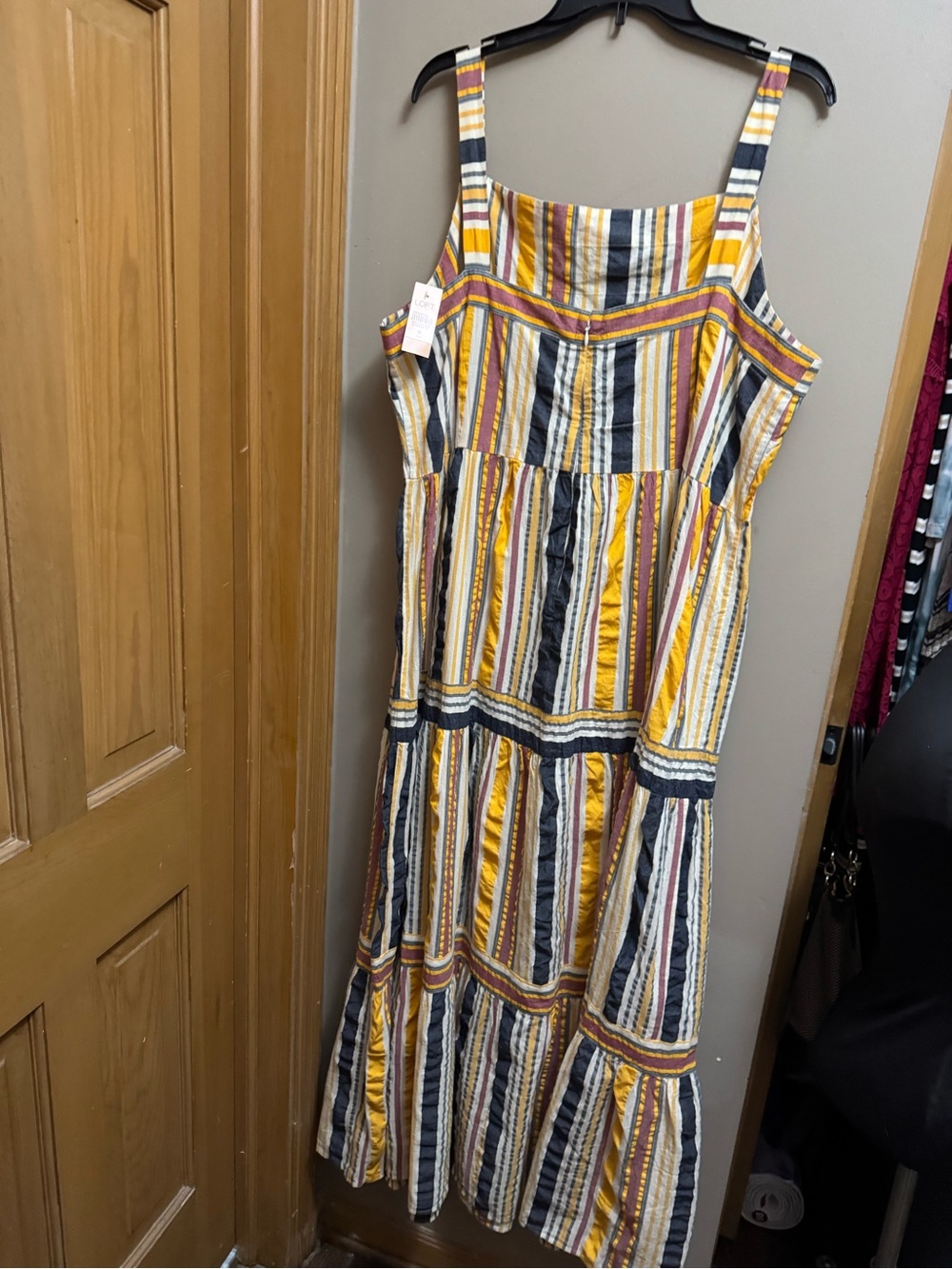 LOFT Striped Maxi/ankle length Dress in Yellow, Orange and Cream - Picture 2 of 4